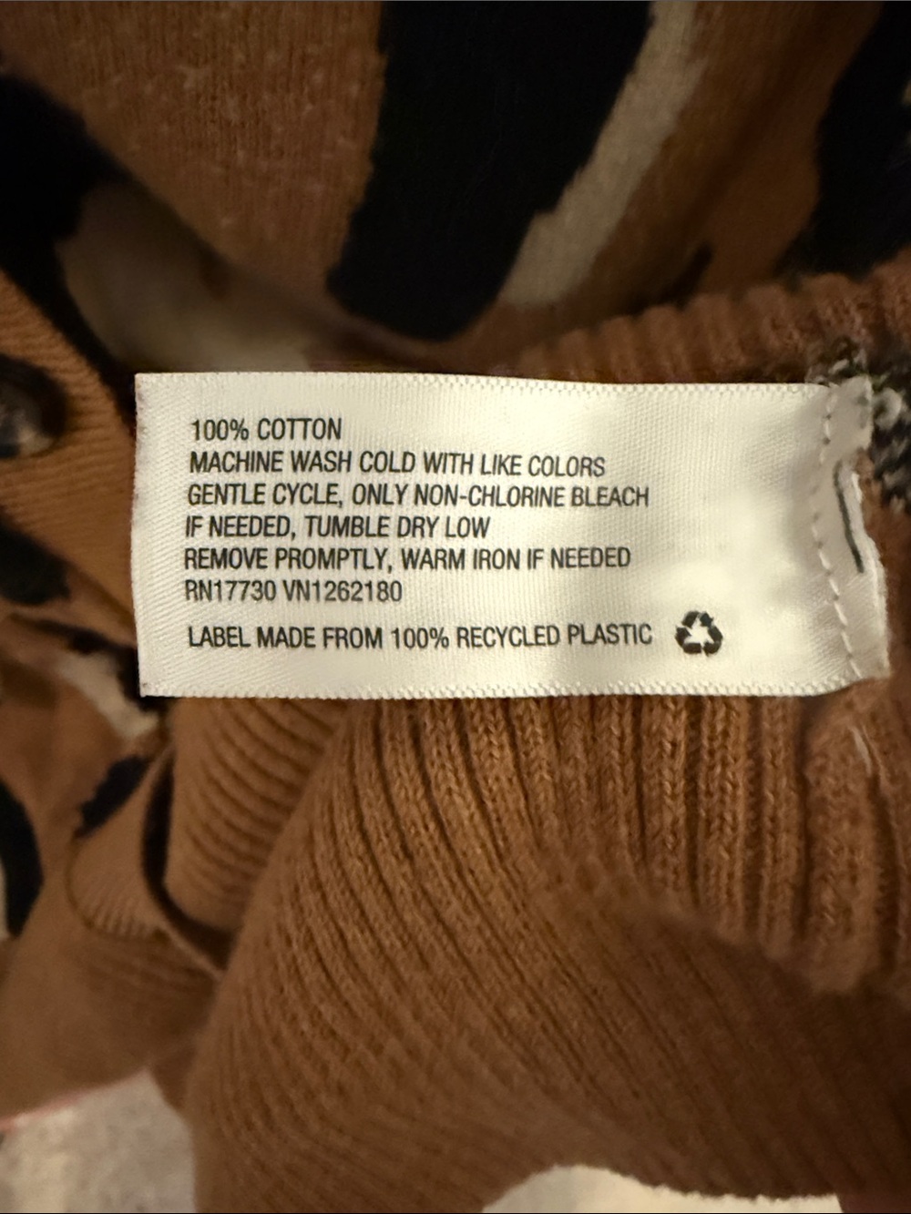 Mossimo Supply Co. Camel Black Cream Leopard Print Button-Up Cardigan - Picture 6 of 6